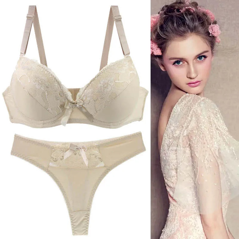 Ensembles de soutien-gorge sexy en dentelle et string pour femmes