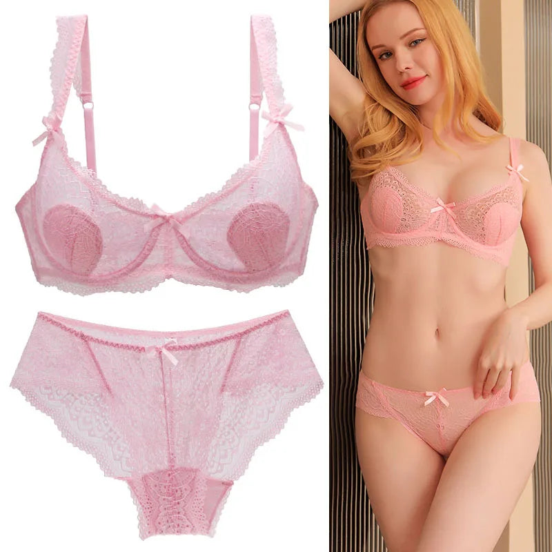 Ensemble de lingerie érotique en dentelle ultra fine et épaisse pour femmes