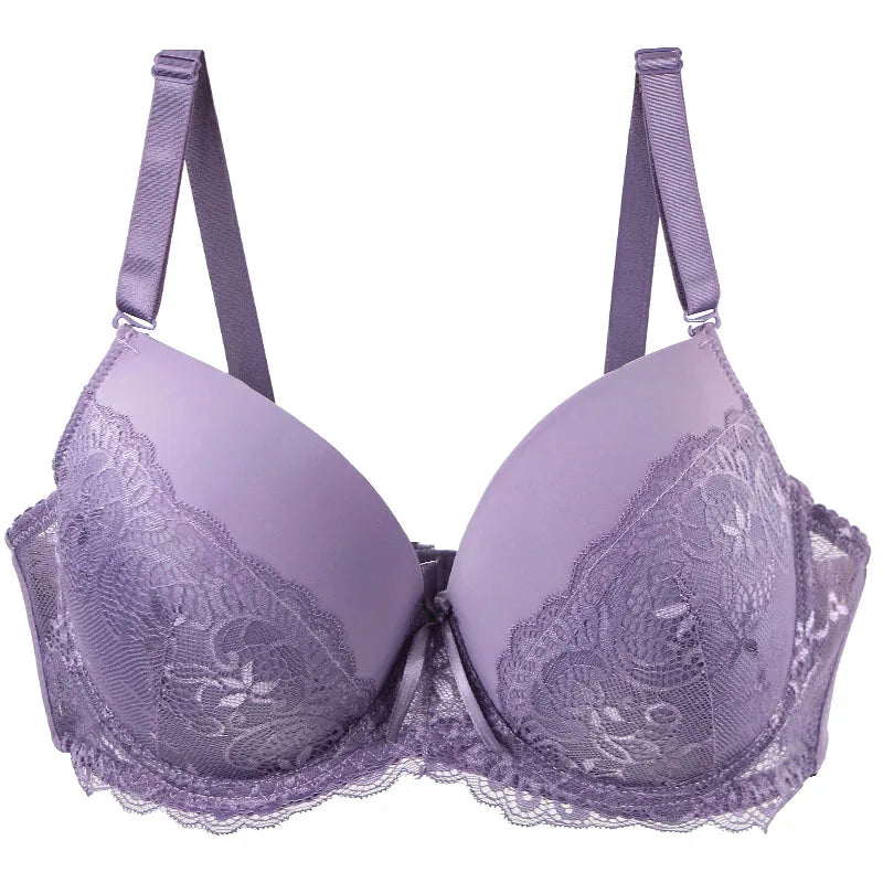 Soutien-gorge push-up en dentelle florale sans couture pour femmes