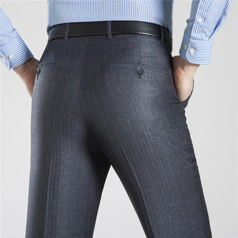 Pantalon d'été droit en coton pour hommes