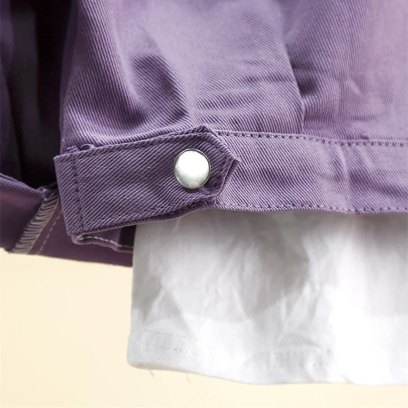 Vestes en jean violet pour femmes