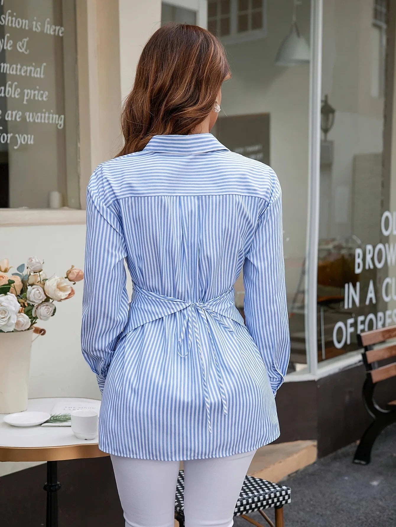 Chemise à rayures pour femmes