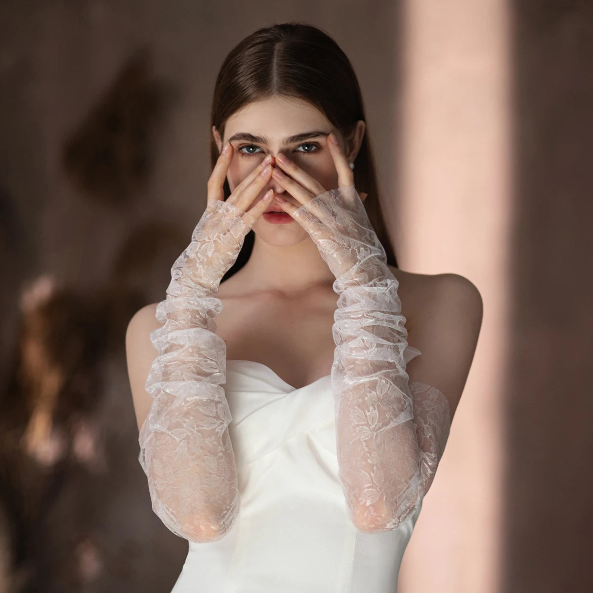 Gants en dentelle de tulle doux pour femmes