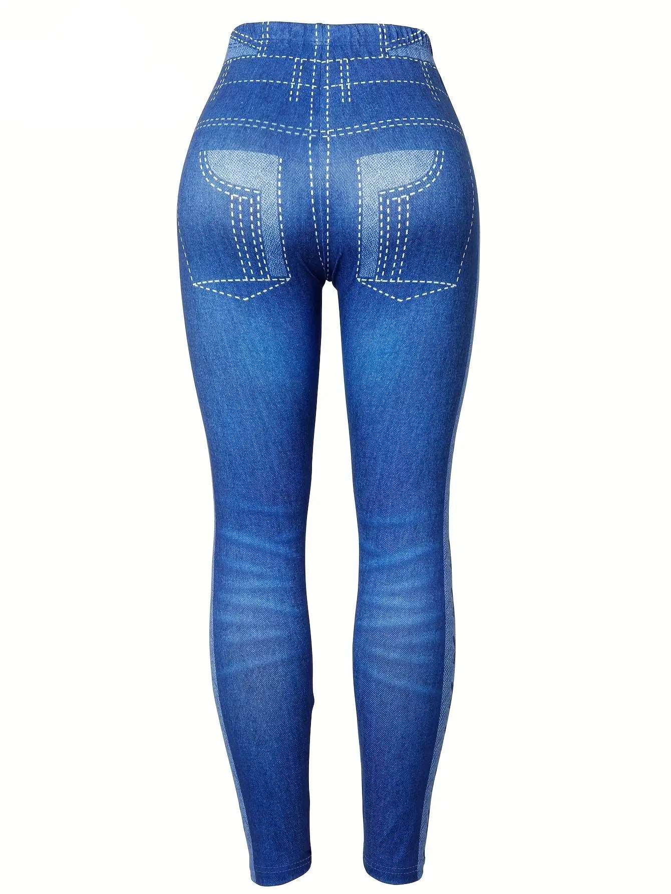 Legging en denim imprimé en 3D pour femme