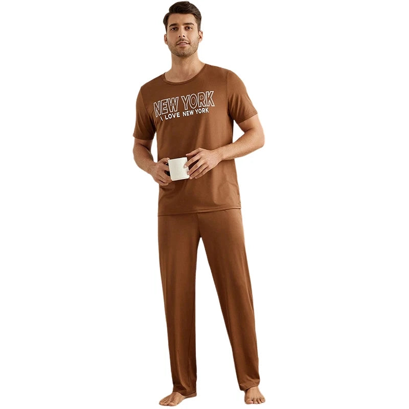 Ensemble de pyjama à col rond pour hommes