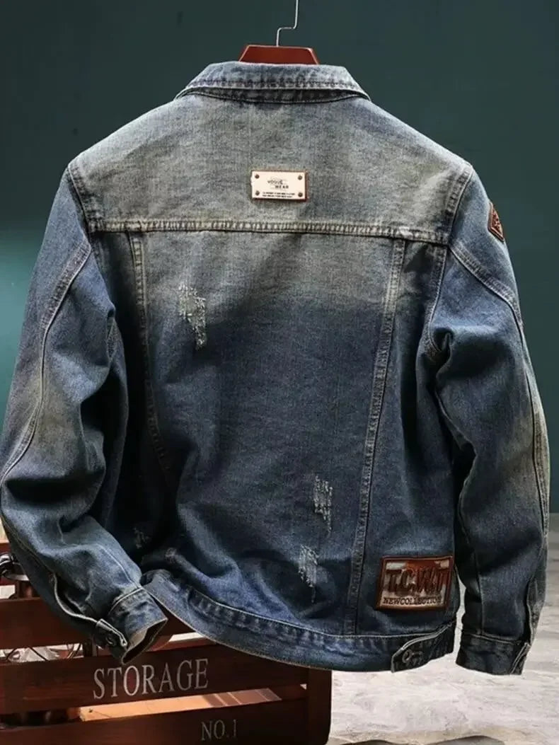 Veste en jean de style américain rétro pour hommes