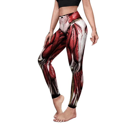 Legging imprimé muscle 3D classique Attack on Titan pour femmes