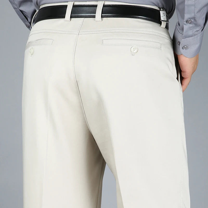 Pantalon droit taille haute pour hommes