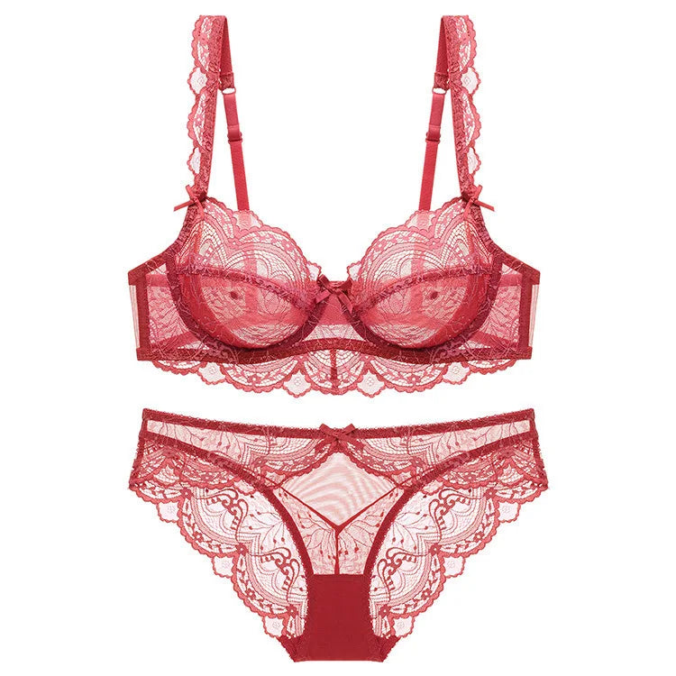 Ensemble de soutien-gorge  fleur transparente Push Up de haute qualité pour femmes