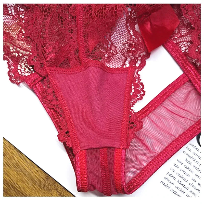 Strings creux sexy pour femmes, broderie en dentelle, culotte tentation taille haute, caleçon en T respirant en maille