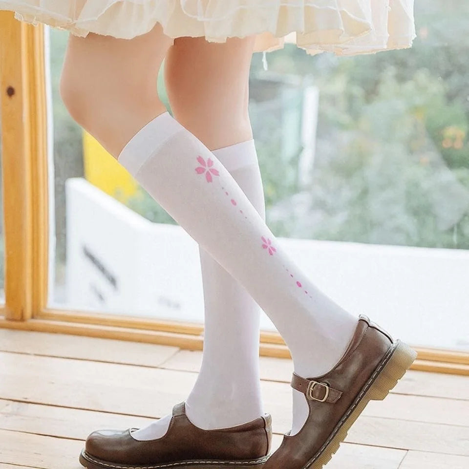 Bas de cuisse en velours blanc pour femmes