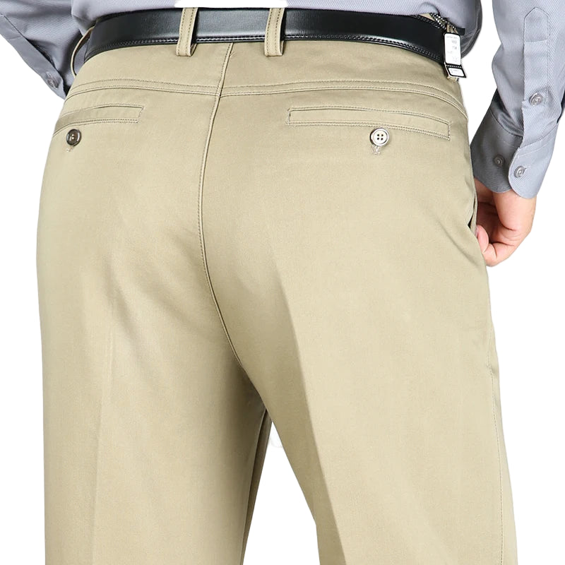 Pantalon droit taille haute pour hommes