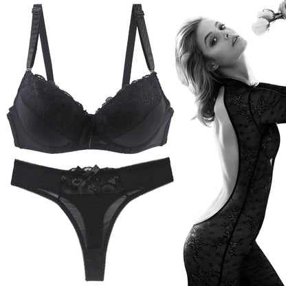 Ensembles de soutien-gorge sexy en dentelle et string pour femmes