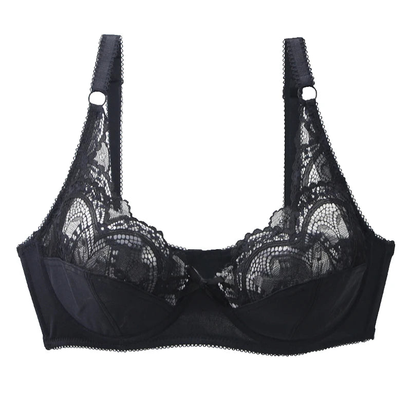Soutien-gorge sexy grande taille en maille transparente pour femmes