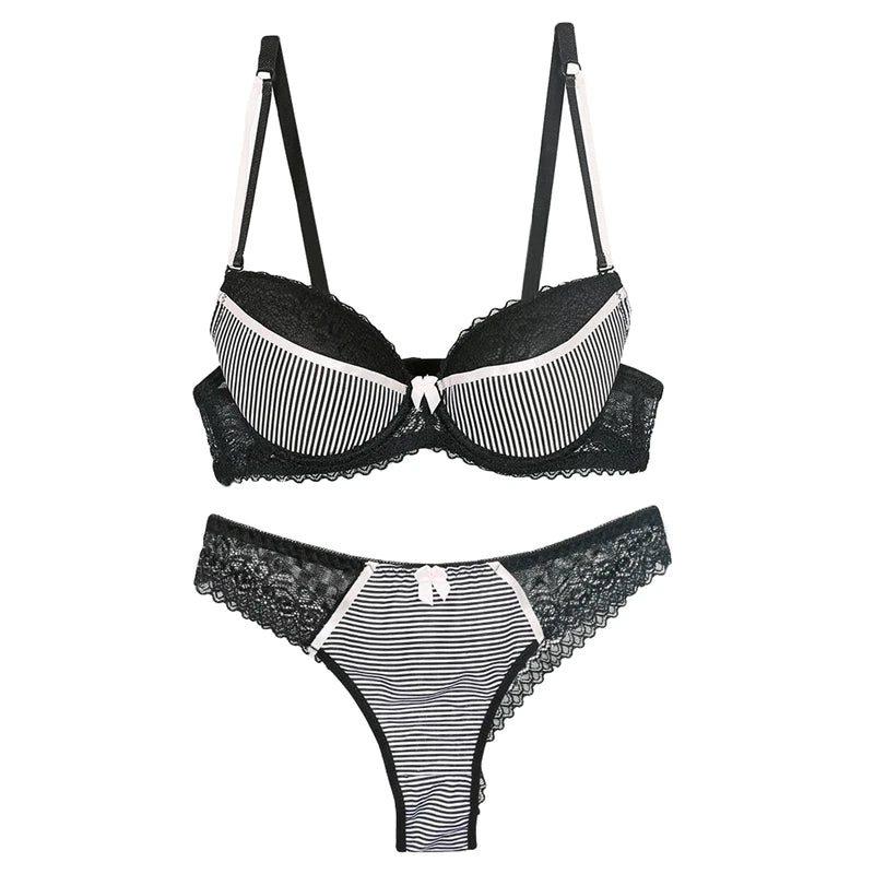 Ensemble culotte et soutien-gorge push-up pour femmes