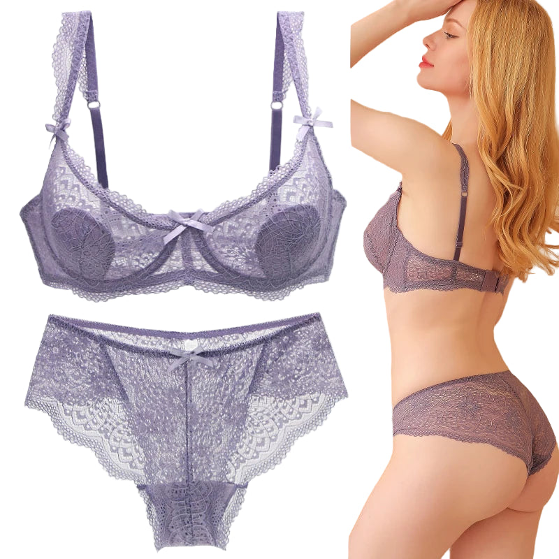Ensemble de lingerie érotique en dentelle ultra fine et épaisse pour femmes