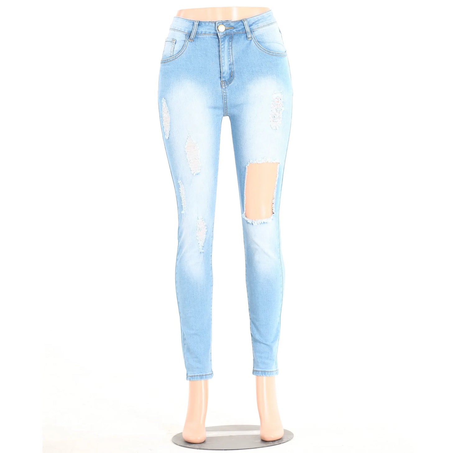 Jean déchiré pour femme, pantalon crayon, Slim, élastique, tendance