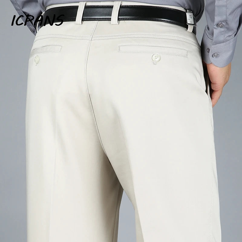 Pantalon droit taille haute pour hommes