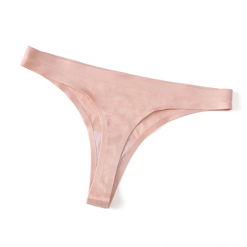 Sous-vêtements sexy femmes sans trace glace soie  string pour femmes