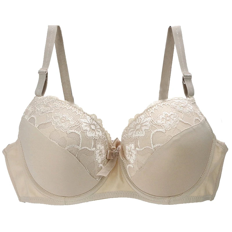 Soutien-gorge push-up en dentelle avec nœud pour femmes