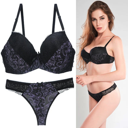 Ensembles de soutien-gorge push-up en dentelle pour femmes