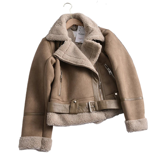 Veste en faux cuir pour femmes