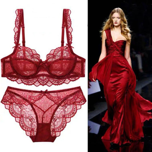 Ensemble de soutien-gorge  fleur transparente Push Up de haute qualité pour femmes