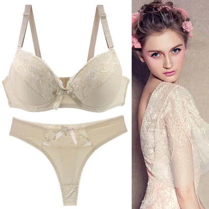 Ensembles de soutien-gorge sexy en dentelle et string pour femmes