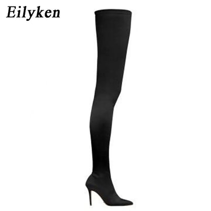 Botte au-dessus du genou bottes extensibles élastiques femmes Sexy talons fins pour femmes