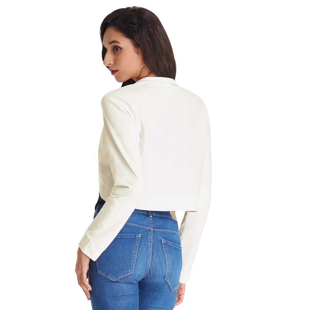 Manteau court basique à manches longues pour femmes