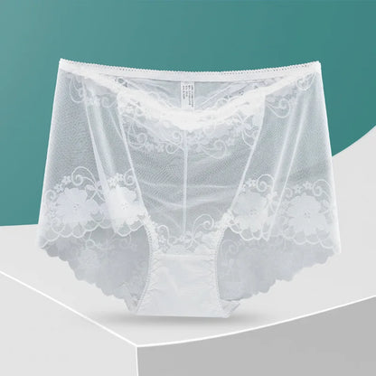 Sous-vêtements pour femmes en dentelle grande taille perforé slip transparent