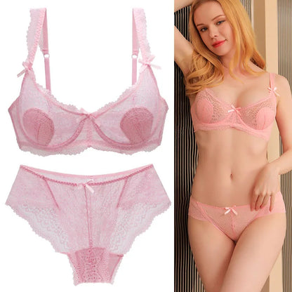 Ensemble de lingerie érotique en dentelle ultra fine et épaisse pour femmes