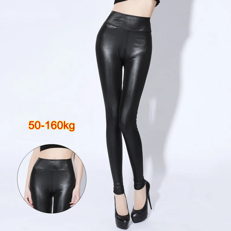 Leggings en PU grande taille 5XL pour femmes, rehausseur de fesses