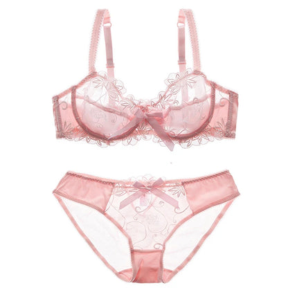 Ensemble de soutien-gorge en dentelle Ultra-mince multi-styles pour femmes, soutien-gorge en dentelle transparente, culotte