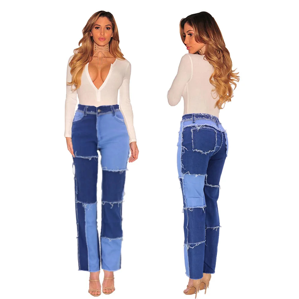 Jeans pour femmes Haute Pantalon droit  pour femmes