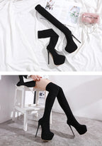 Cuissardes à talons plateforme pour femme