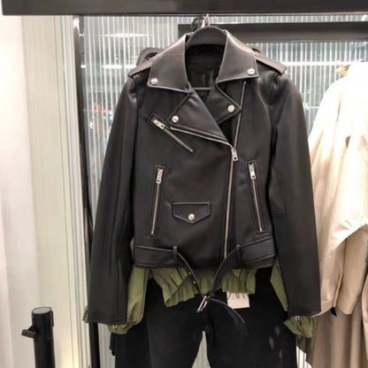 Veste en faux cuir pour femmes