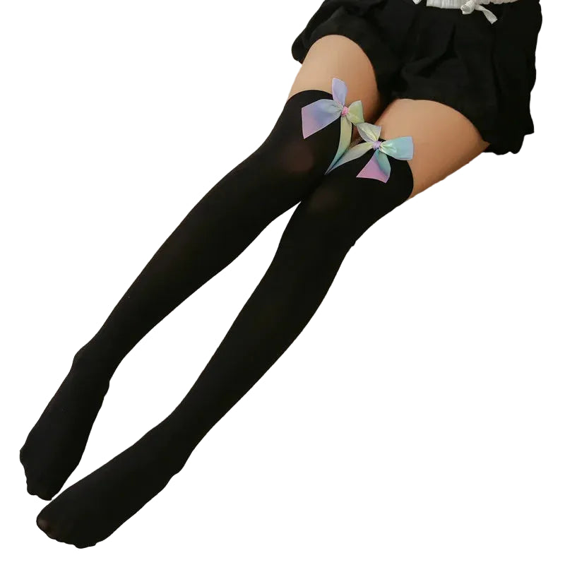 Bas de cuisse à nœud papillon pour femmes
