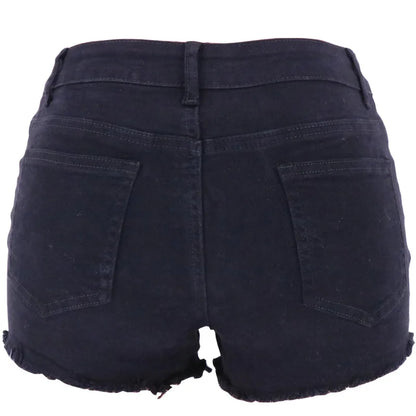 Short en jean déchiré noir ou blanc pour femmes