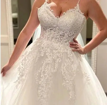 Robe de mariée trapèze grande taille, longueur au sol