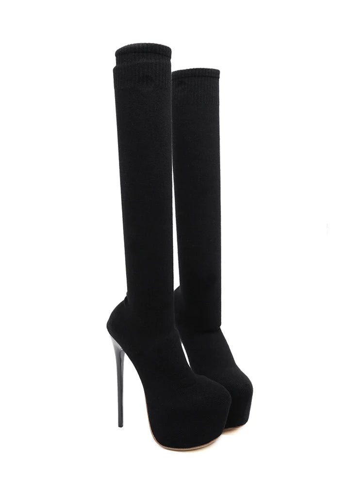 Cuissardes à talons plateforme pour femme