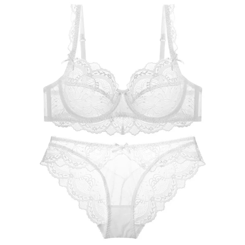 Ensemble de soutien-gorge  fleur transparente Push Up de haute qualité pour femmes