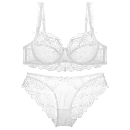 Ensemble de soutien-gorge  fleur transparente Push Up de haute qualité pour femmes