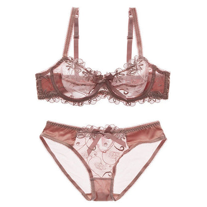 Ensemble de soutien-gorge en dentelle Ultra-mince multi-styles pour femmes, soutien-gorge en dentelle transparente, culotte