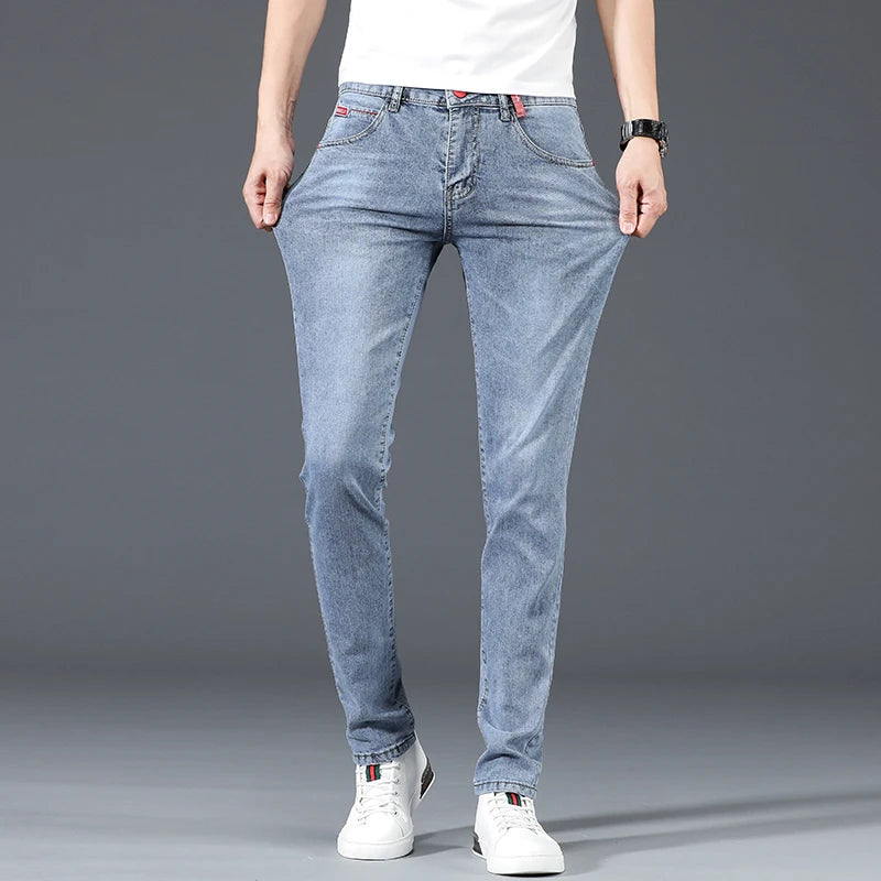 Jean Slim gris bleu pour hommes