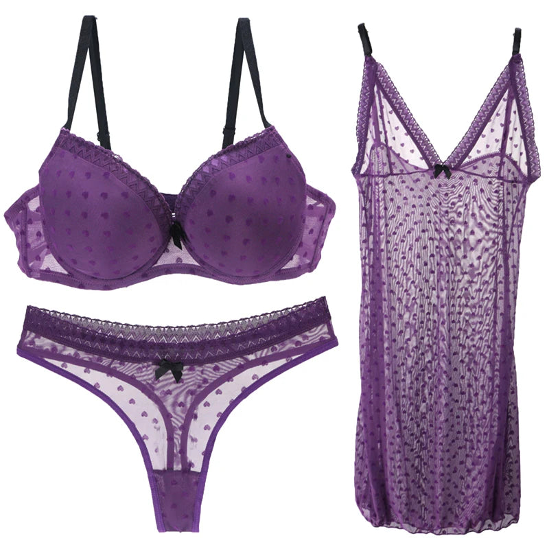 Ensemble de sous-vêtements transparents en dentelle pour femmes