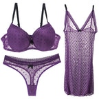 Ensemble de sous-vêtements transparents en dentelle pour femmes