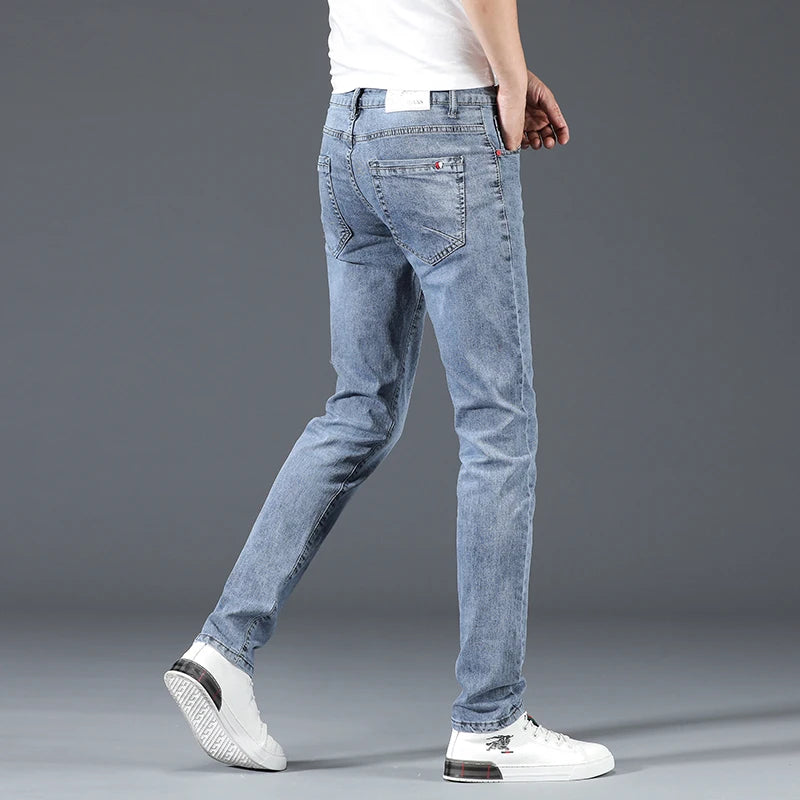Jean Slim gris bleu pour hommes