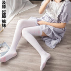 Bas de cuisse en velours blanc pour femmes