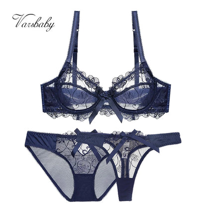 Ensemble de soutien-gorge, culotte et string en dentelle pour femmes, 3 pièces, Sexy, à armatures